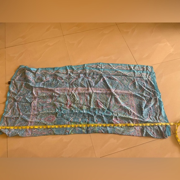 Indian Handmade 100% Pure Silk Colorful Long Scarf Lightweight Summer Spring - Picture 3 of 9